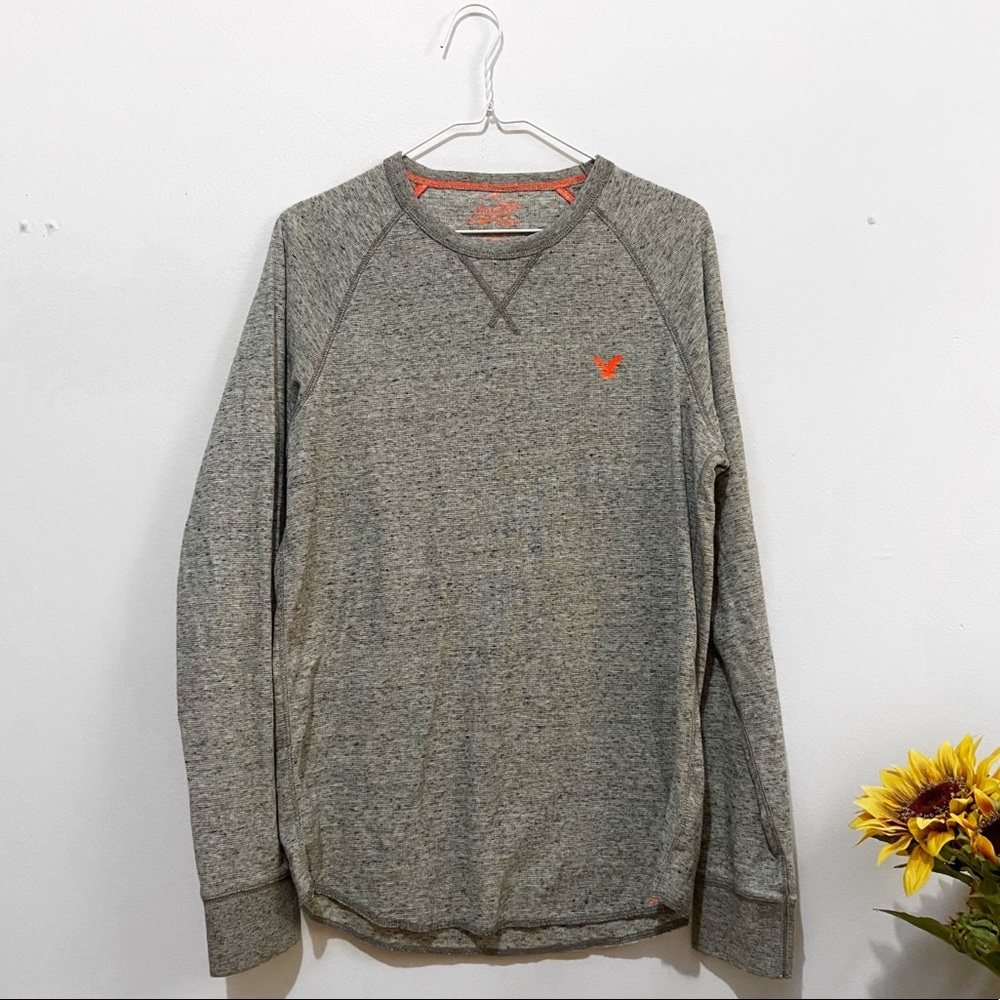 American Eagle Outfitters Thermal Gray Shirt Sz L - Picture 8 of 8